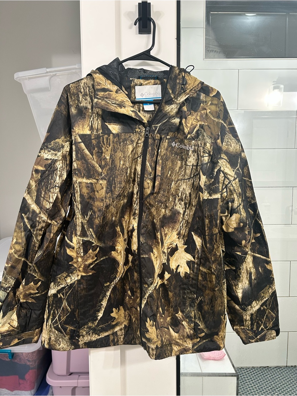 Columbia Men's Camo Raincoat Jacket - Brown & Black